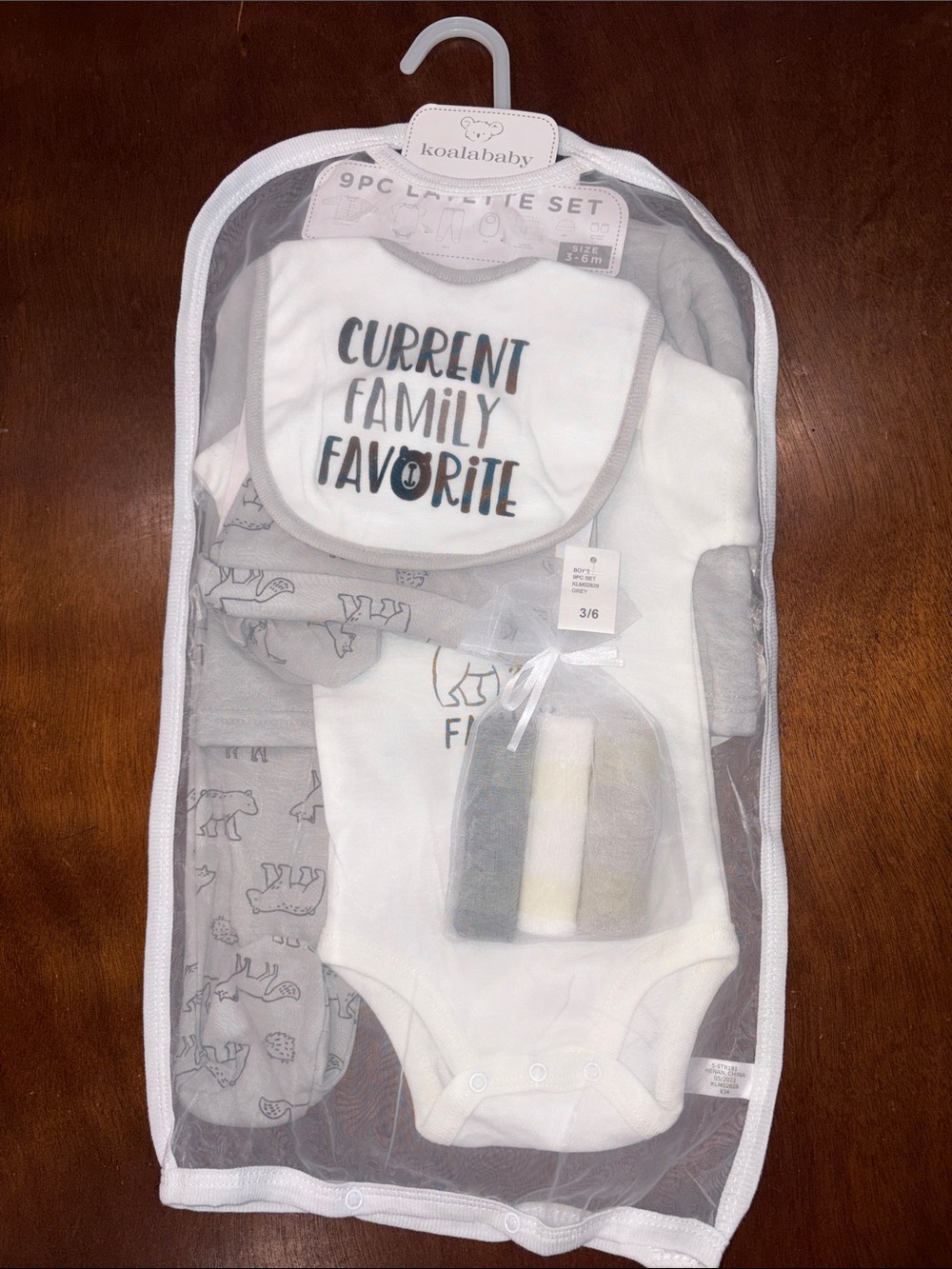 Koalababy 9-Piece Baby Layette Set - White & Gray
